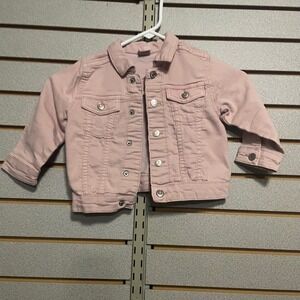 HM Toddler Girls Pink Denim Trucker Jacket Size 18-24 Months 2T 92cm